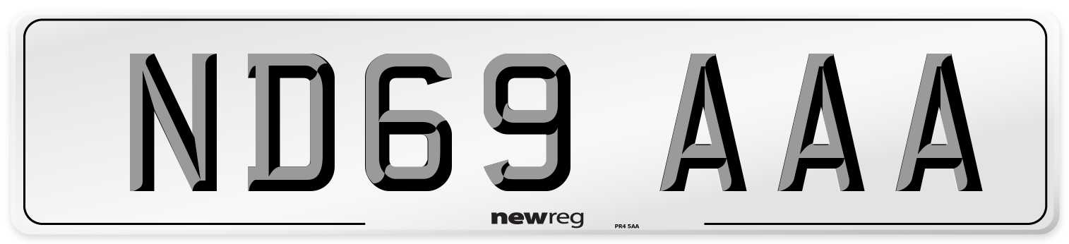 ND69 AAA Number Plate from New Reg